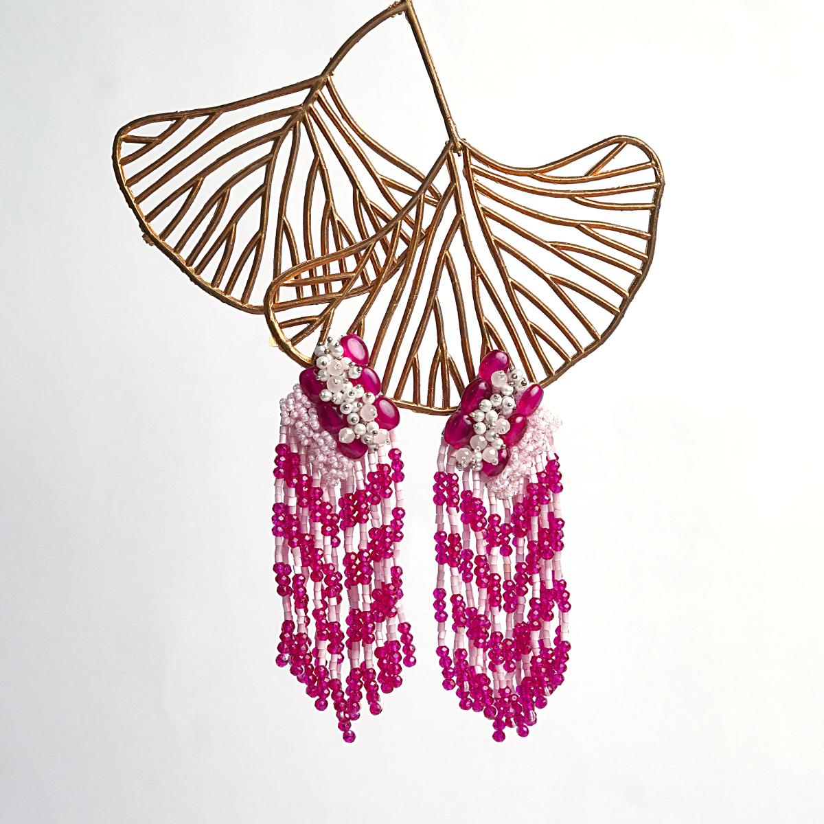 Pink pollain danglers - Teraah
